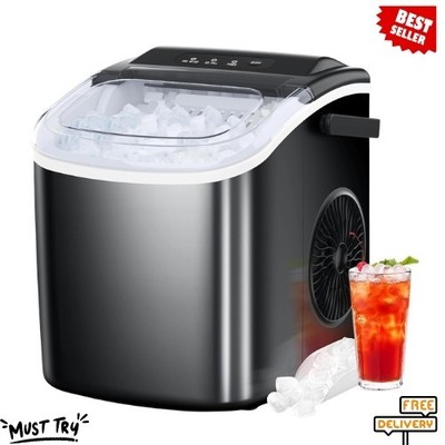 NEW Countertop Ice Maker Portable Self Cleaning 26.5LBS 24H Bullet Ice Machine