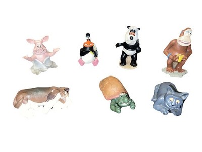 Vintage Danbury Mint, Aardman Creature Comforts 1994, 7 seltene Sammelfiguren