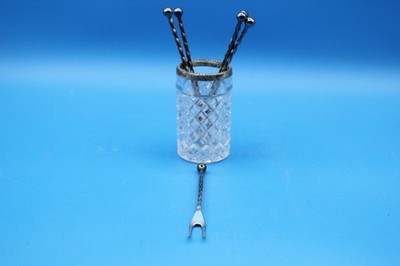[13469] Vintage WMF Bowlegabeln mit Kristallglas Set