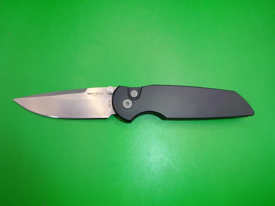Manual de integridad ProTech TR-3 con mango de aluminio negro y cuchillo plegable DLC S35VN Foto 4 de 4