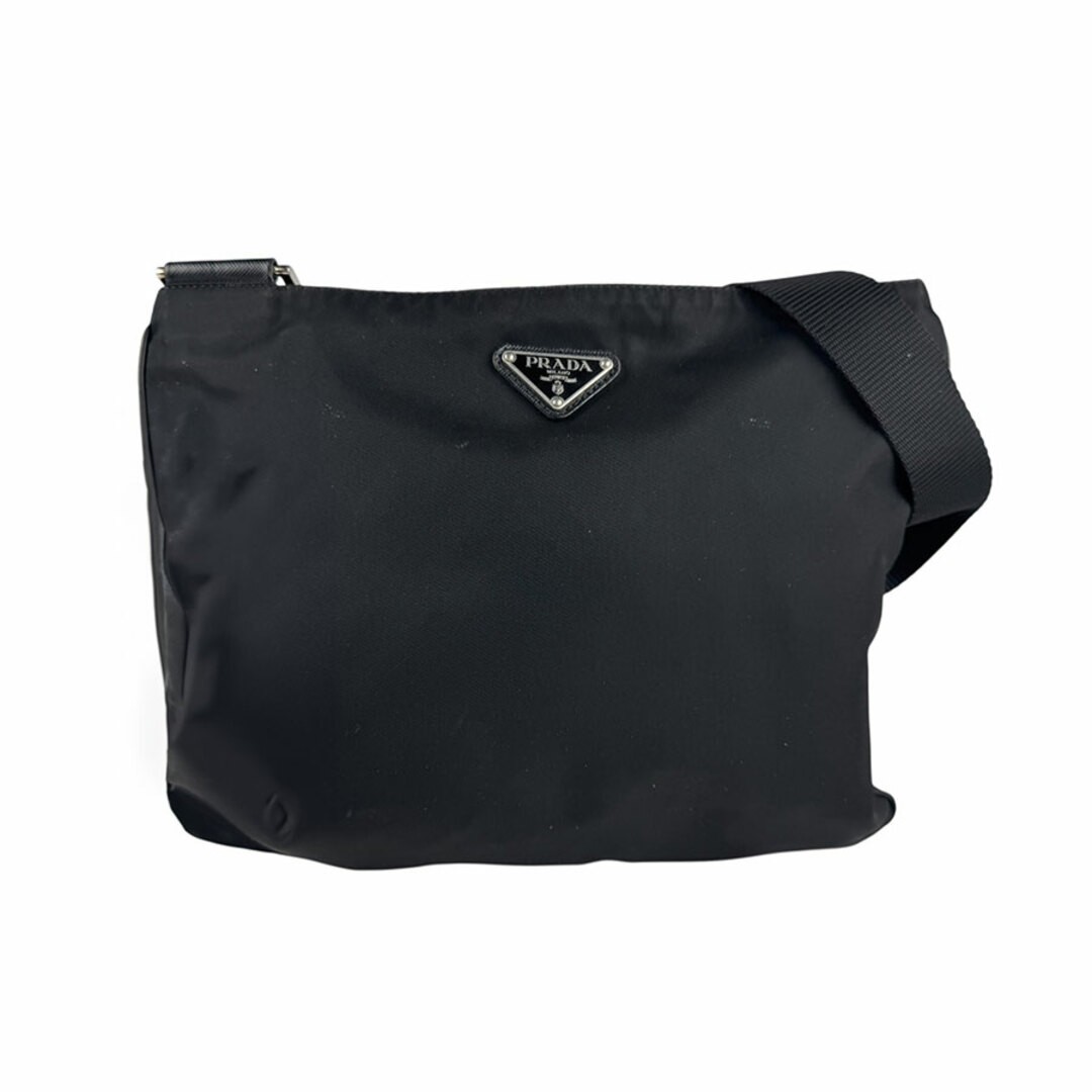 RARE PRADA Black Nylon Crossbody Bag Silver Hardware Unisex