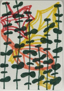 Original ACEO Handmade Plants Drawing Marker on Paper