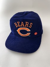 VINTAGE Chicago Bears Navy Blue Corduroy Shell Hat Snapback Trucker Hat Cap