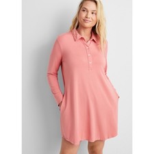 Brand New State of Day Women's Size S Coral Pink Button Down Shirt Dress