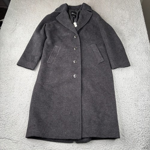 Madewell The Alonzo Coat Womens XS Black Alpaca Wool Button Up NEW NWT