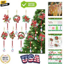 6 Pcs Diamond Art Kits Double Sided Cardinal Diamond Wind Chimes Art for Wind...