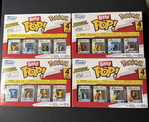 Funko Bitty POP  Pokemon Complete Set of 4 Packs - Pikachu Charizard Eevee - New