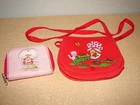 Vintage 1980's Strawberry Shortcake Custard Rare Childs Purse with Zip Wallet