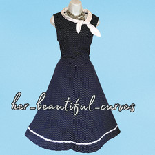JOE BROWNS POLKA DOTS VINTAGE STYLE OCCASION PARTY DRESS SIZE 22