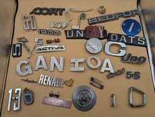 Vintage Car Emblems Badges Lot Datsun Renault Fiat Vw Bedford European Mix -sr17
