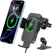 Wireless Car Charger, 15W Car Phone Holder Charger for iPhone 17 16 Series