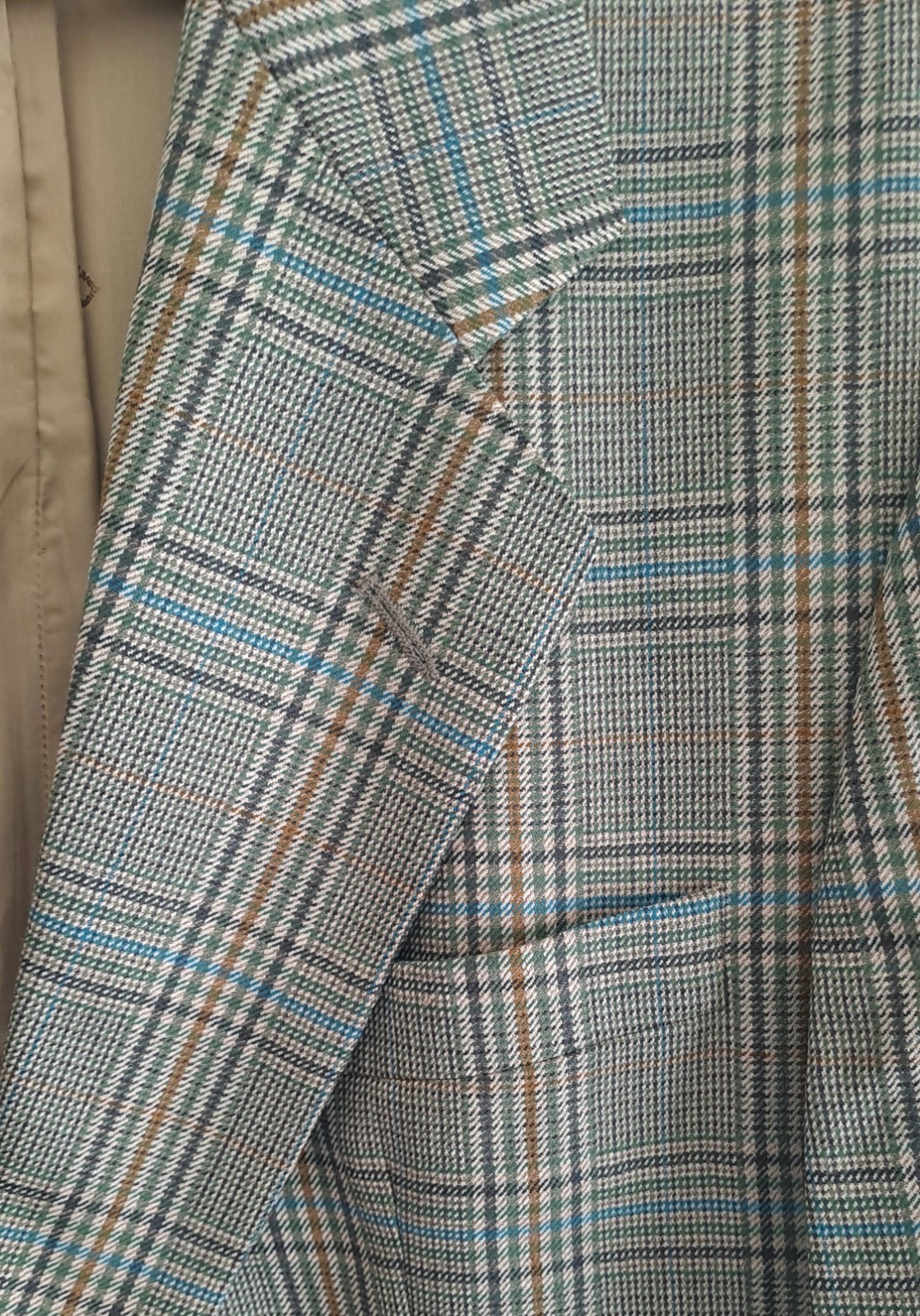 Daks of London Vintage 100percent Wool Suit Blazer Mens Jacket Checked Grey Plaid 40R image 10