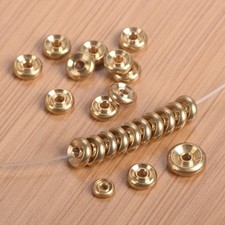 60pcs Flat Round Rondelle 6mm 8mm 10mm Solid Brass Metal Light Gold Color Beads