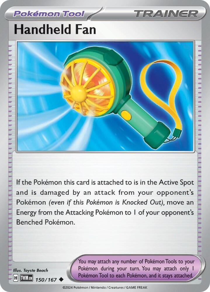 Handheld Fan 150/167 Reverse Holo Uncommon Pokemon SV06: Twilight Masquerade NM