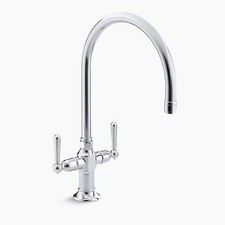 Kohler K-7341-4-s Hi-rise Stainless 2-Handle Sink Faucet K-7341 K-7342