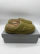 Everlane Women's The Renew Quilted Parchment Faux Fur Lined Slipper Green XS