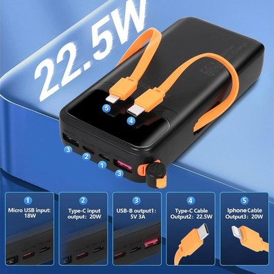 30000mAh Powerbank 66W USB C Schnellladegerät Externer Batterie Ladegerät Handy