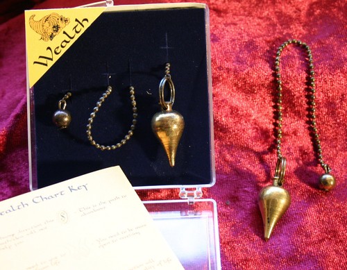Pendel Love Oracle Wealth Witches Liebe Reichtum Orakel Hexerei Messing m Kette - Bild 4 von 4