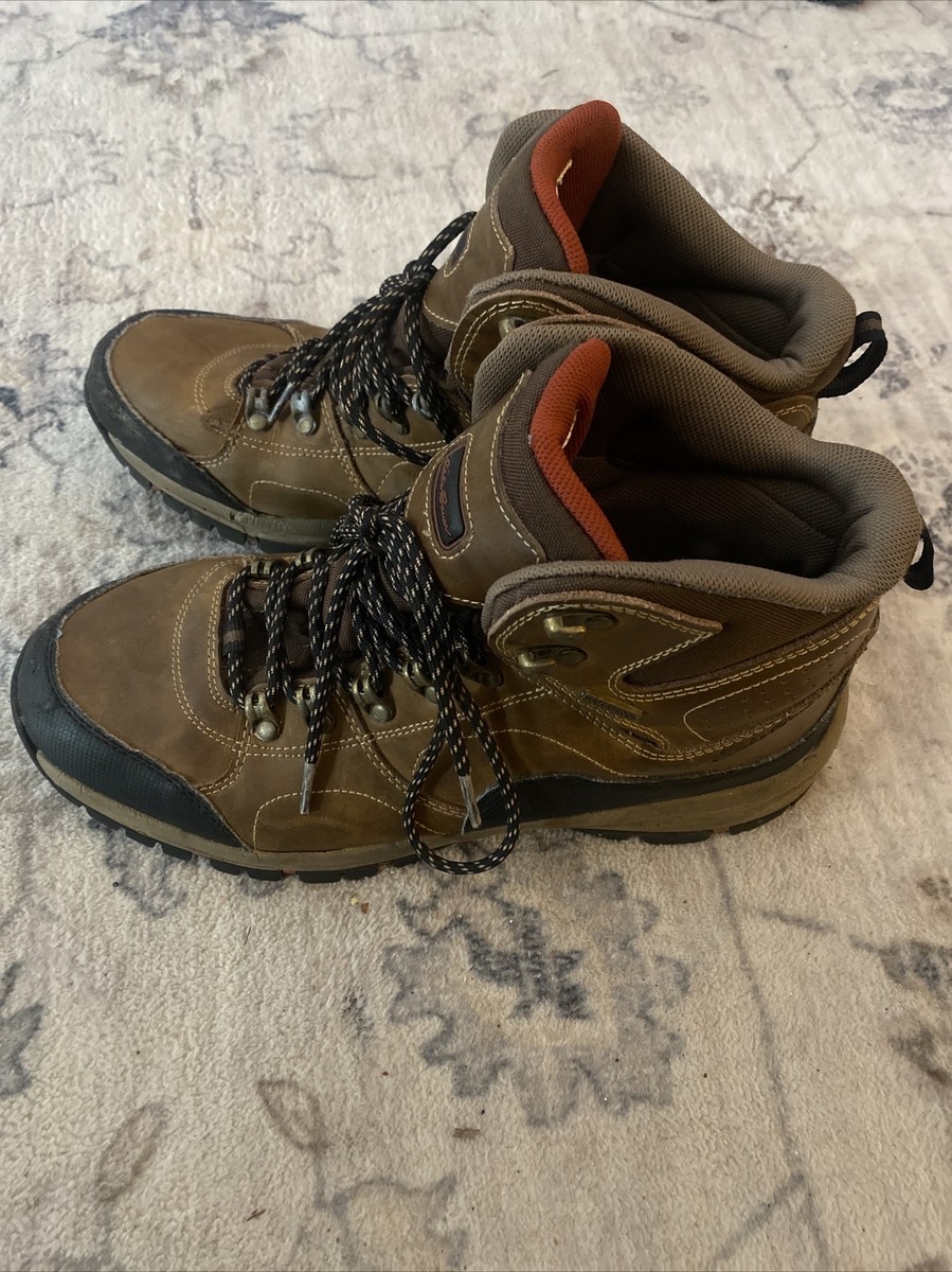 Eddie Bauer Leather Hiking Boots Brandon Size 11/12 Brown Waterproof Lace  READ