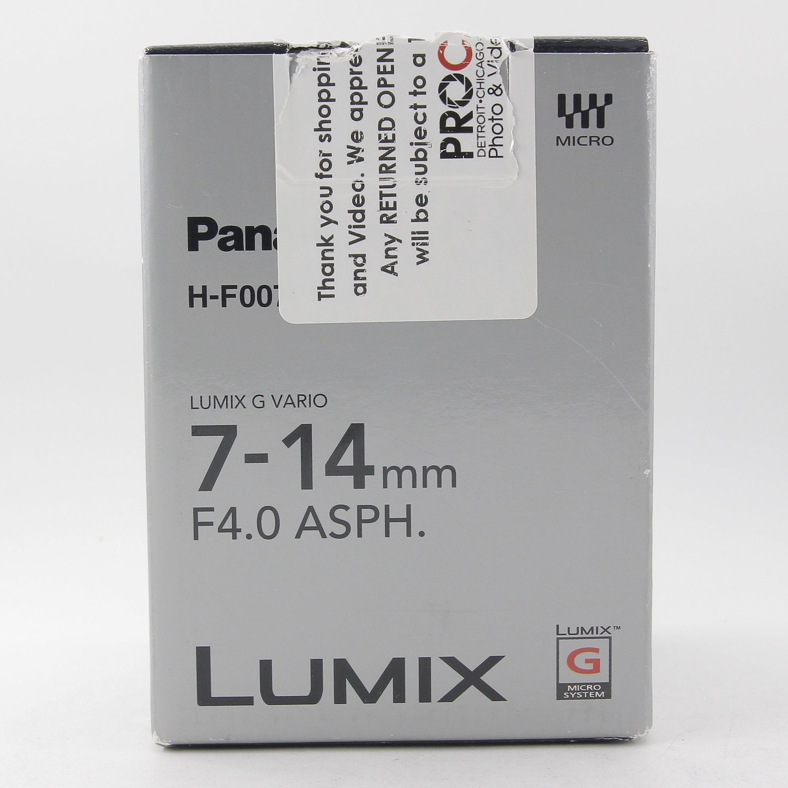 *** USED *** Panasonic Lumix 7-14mm f/4 ASPH. Lens with Box