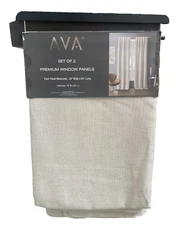 AVA Set of 2 Premium Window Panels Curtains 38 X 84 in Lt Beige Unlined Textured