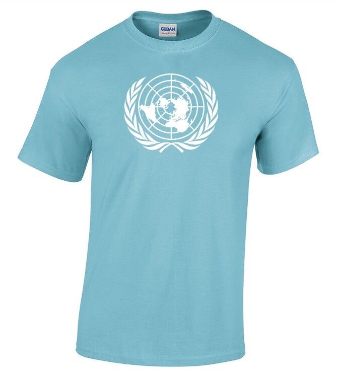 UN United Nations Peace Keeper Light Sky Blue T-shirt Cotton Logo Shirt S - 5XL