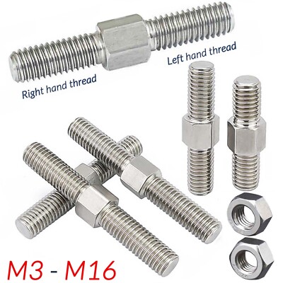 M4-M16 Left and Right Thread Double End Studs Bolt Screw Rod A2 Stainless Steel