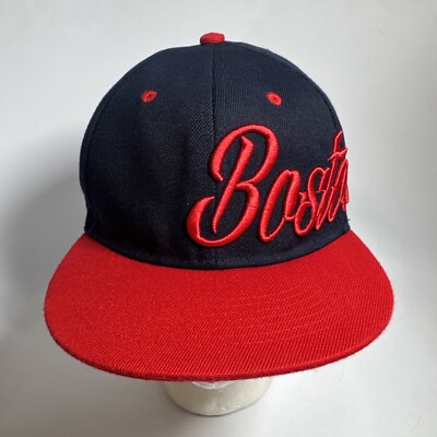 BOSTON  Red & Dark Blue Embroidered Adjustable Snapback Hat Clean Mint BOS BO8