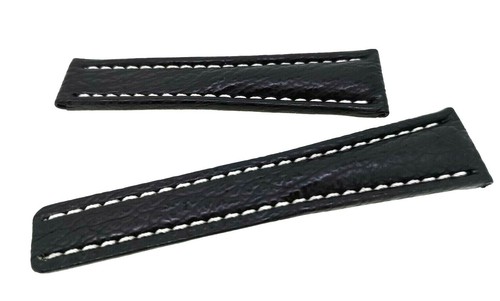 Watch strap 20mm black shark suitable for Breitling folding clasp 18mm - Picture 2 of 2
