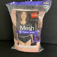 NEW Hanes Just My Size Mesh Brief Panty- 5 Pack BXP40A Size 14/ 6X No Pantylines