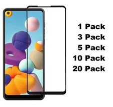 Full Coverage Black Tempered Glass Screen Protector for Samsung Galaxy A21/A21s