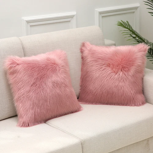 Luxury Faux Wool Plush Soft Fluffy Cushion Cover Pillow Cases Sofa Home Decor AA - Picture 10 of 39