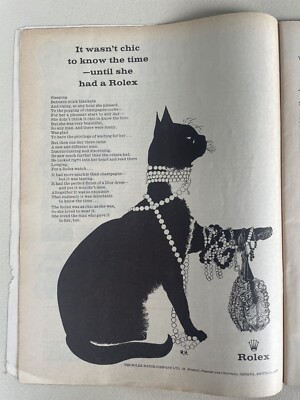 Rare Rolex vintage 'black cat' poster 1960- original print Ad