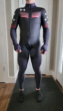 Under Armour Team USA speedskating rubber full body suit speedsuit skinsuit   13