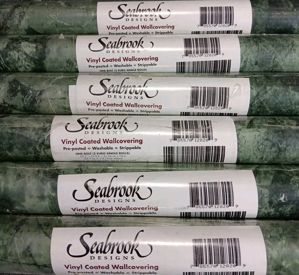 Papel tapiz recubierto de vinilo X7 SeaBrook musgo/granito 55,4 pies cuadrados rollos dobles BB820 Foto 2 de 4