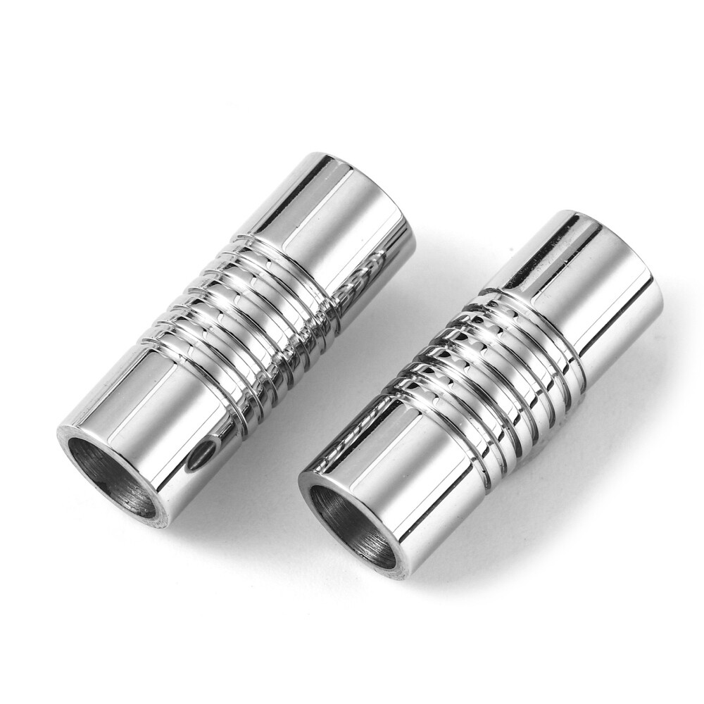 10sets Stainless Steel Tube Magnetic Clasps 21x8x8mm for Leather