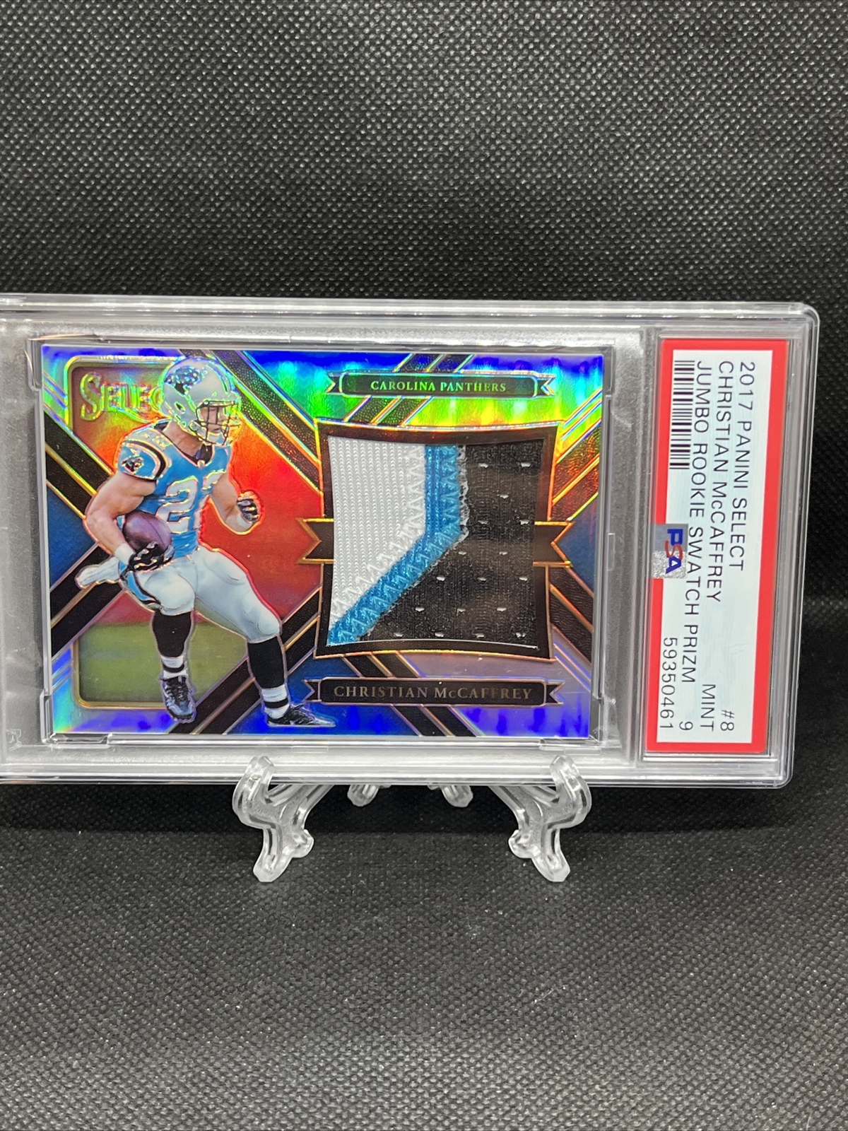 Christian McCaffrey Panini Select Jumbo Rookie Swatch Prizm #8 Base