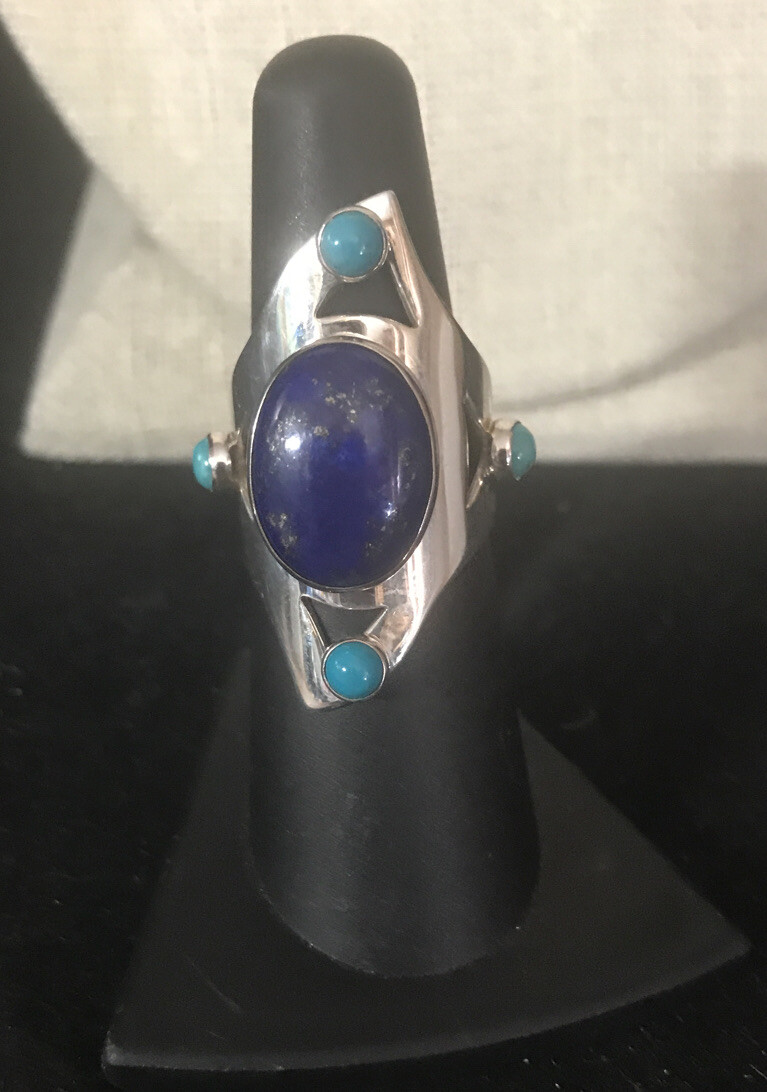 Jay King Seven Peaks Turquoise and Lapis Sterling Silver Ring Size 6 ...