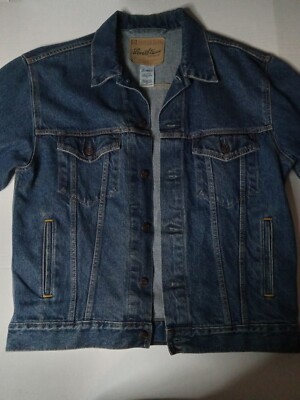 Levis Strauss Signature Mens Long Sleeve Button Front Cotton Blue Denim Jacket M