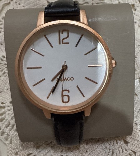 Mimco Ilsa Black Rose Gold TimePeace Watch New Battery Excellent Condition