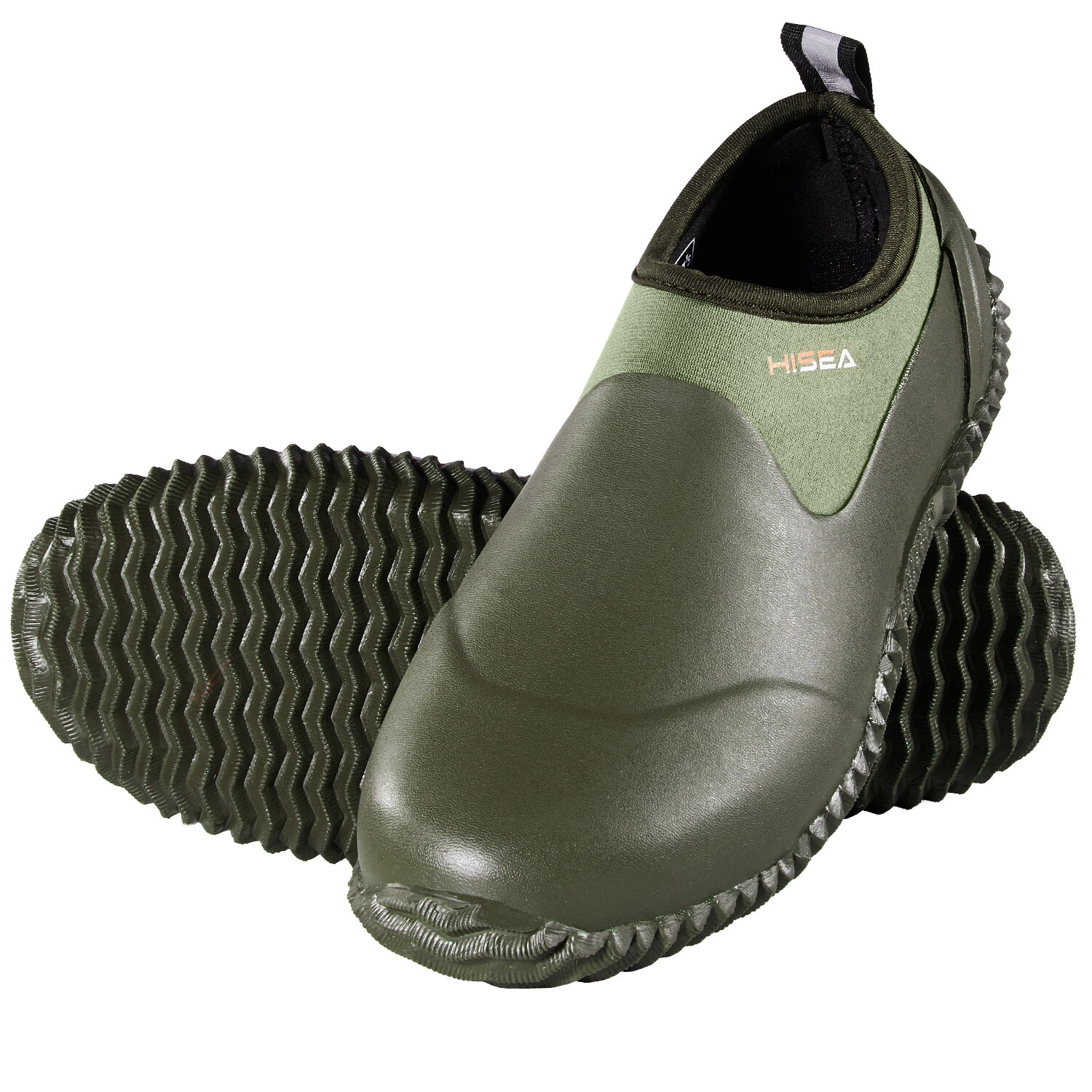 HISEA Unisex Garden Shoes Waterproof Anti-Slip Ankle Farm Yard Rubber Rain Boot