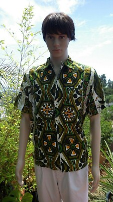 Old Vintage 1960s Tropicana Honolulu Hawaiian Aloha Shirt Hawaii 