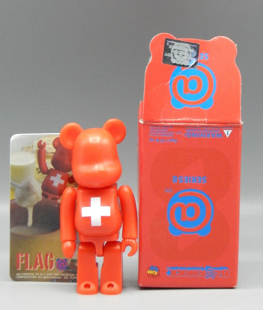 Medicom BE@RBRICK 2004 serie 8 bandera ladrillo de oso con caja original  SUIZA suiza