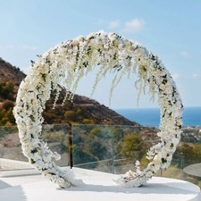 M/L Round Wedding Arch Backdrop Stand Outdoor Garden Lawn Beach Summer Wedding