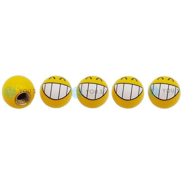 5 StüCk You.S Emotionen 'Breites Grinsen' Ventilkappen + Dichtung FüR Auto PKW-image
