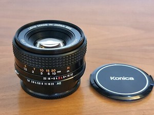 KONICA Hexanon AR 50mm f1.8 Lens with front and rear Caps - M2005