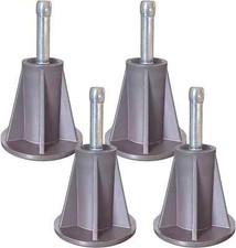 Steel Stem Bed Frame Feet Replace Wheels Prevent Sliding Plastic Inserts 4 Pack