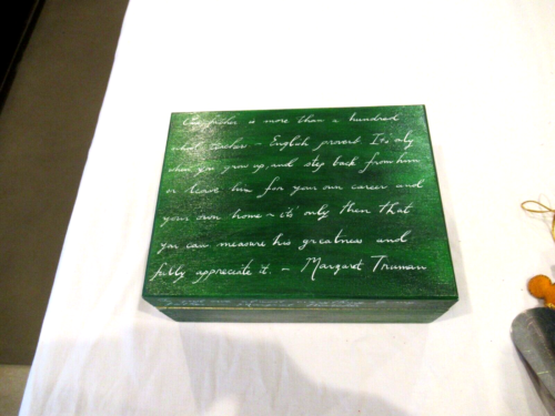 Caithin Dundan green painted box, Father, c. 2004 - Picture 1 of 8