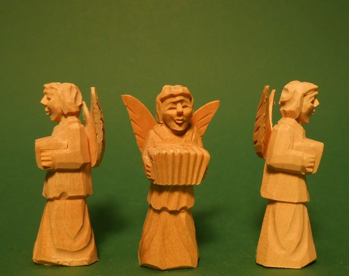 3 er Set geschnitzte Figur Engel aus Holz 6 cm naturbelassen für Bastler NEU 117 - Bild 2 von 3