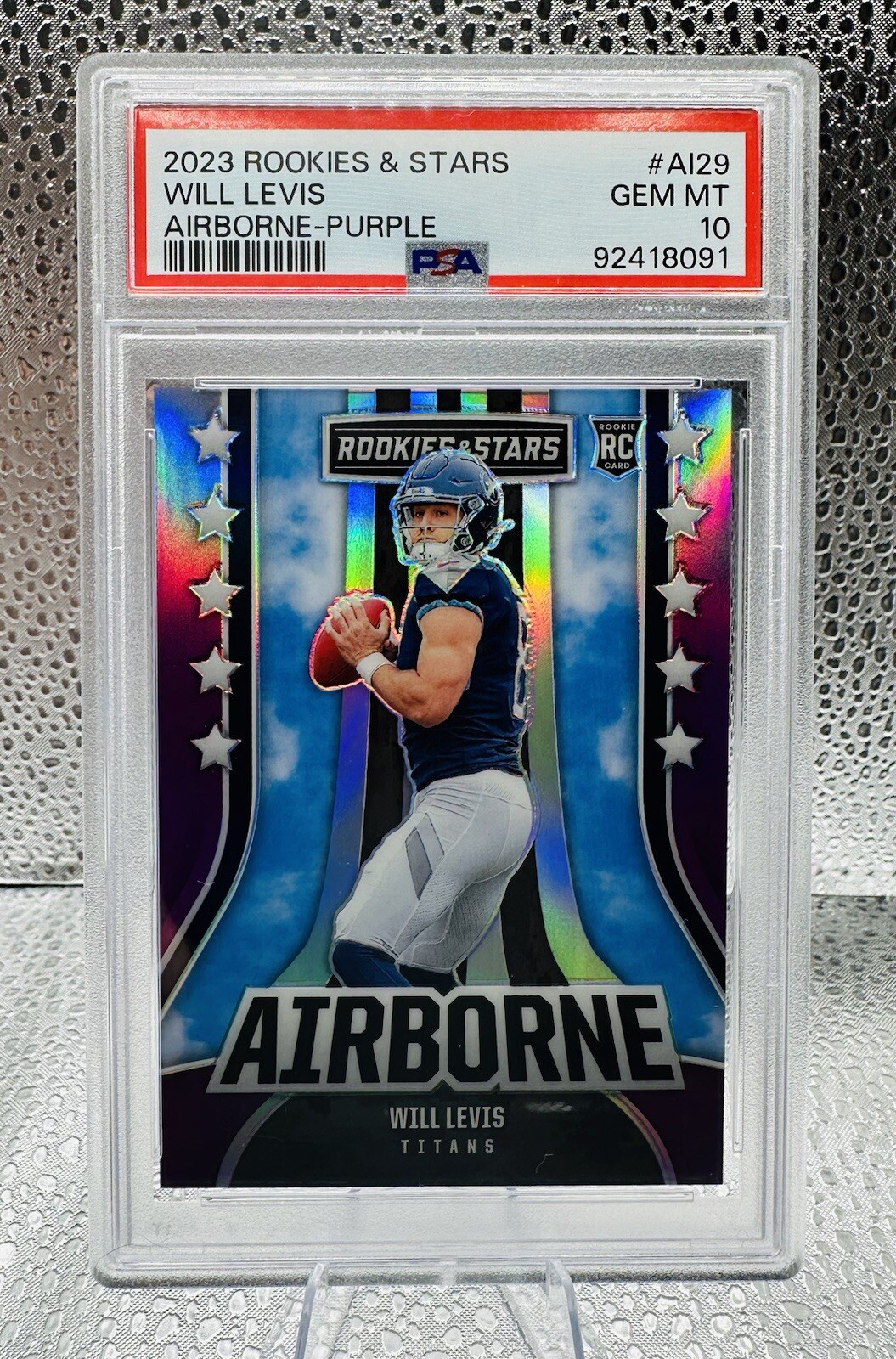 2023 Rookies & Stars Will Levis Airborne /35 Purple PSA 10! POP1